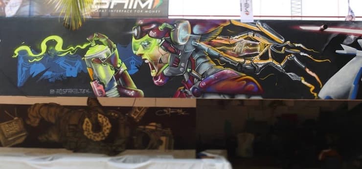 BHIM graffiti wall, detail 1