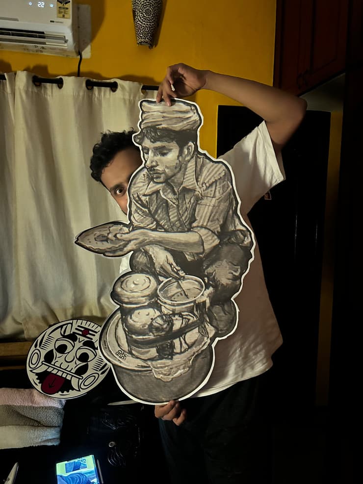 Food vendor paste-up, Chennai, detail 1