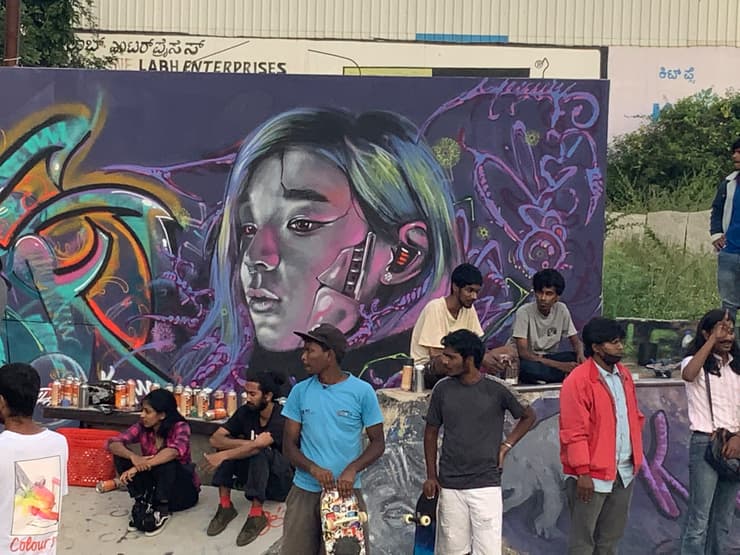 Skatepark wall, Bangalore, detail 2