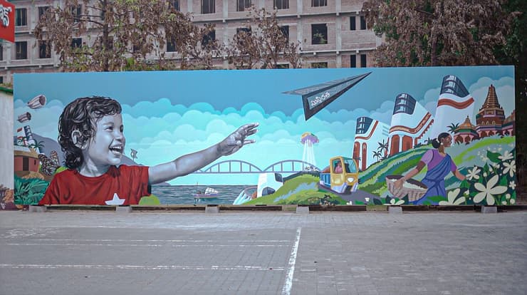 Charge Zone mural, Rajahmundry, Rajahmundry, detail 2