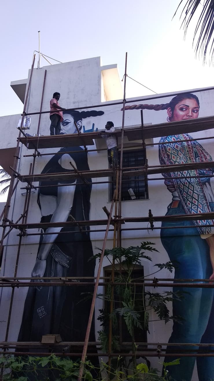 Loka House Wall of Fame, Puducherry, detail 1