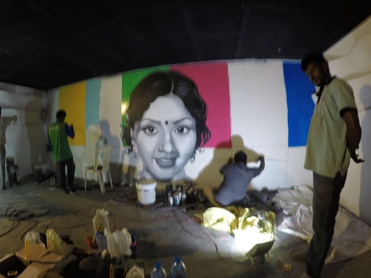 Sridevi mural, Chennai, detail 3