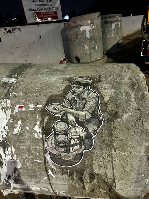 Food vendor paste-up, Chennai