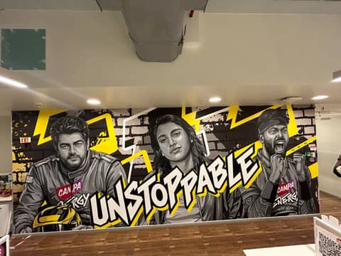 Campa 'Unstoppable' office mural, Bengaluru