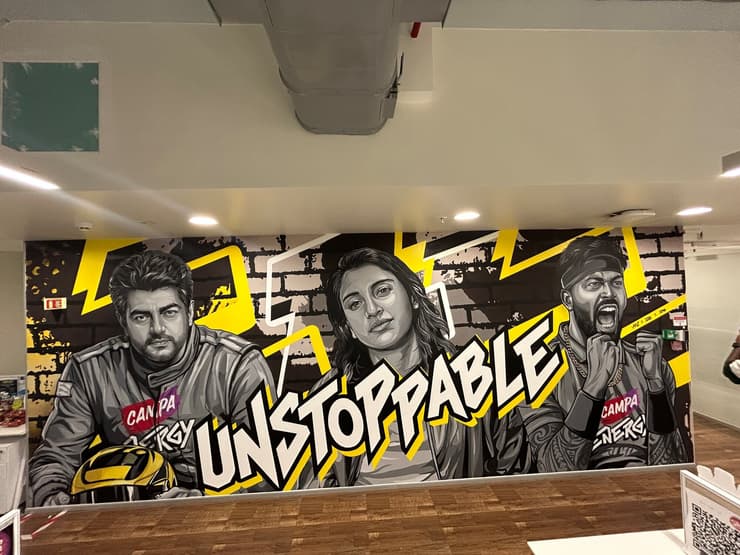 Campa 'Unstoppable' office mural, Bengaluru