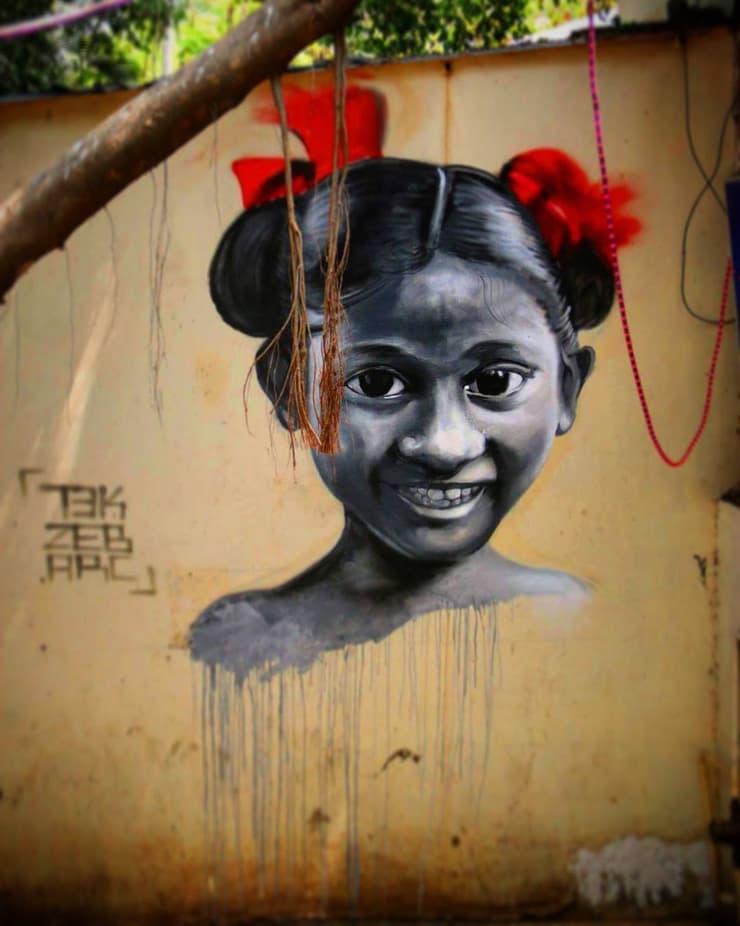 Girl with red ribbons, Chennai