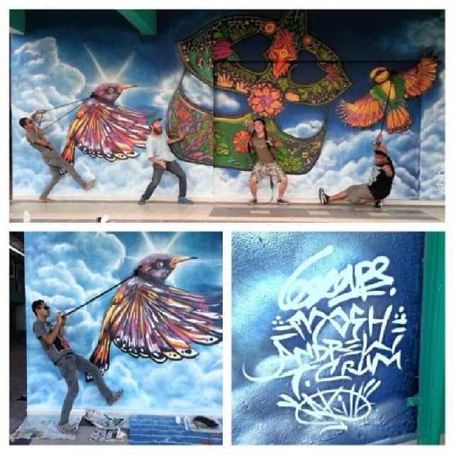 Birds and dancers mural, Malaysia, Malaysia