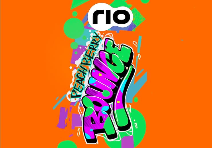 Rio Peach Berry Bounce lettering