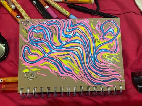 Flow-line sketchbook page