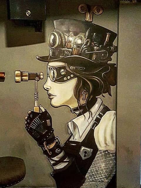 Steampunk woman, Thirsty Crow restobar, Chennai, Chennai