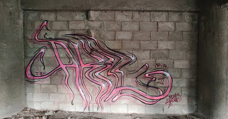 Pink letters, NME Bhavan, Mumbai