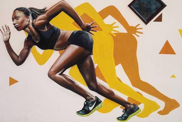 Sprinter mural, Lotus / Nike lobby