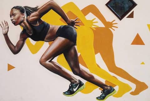 Sprinter mural, Lotus / Nike lobby