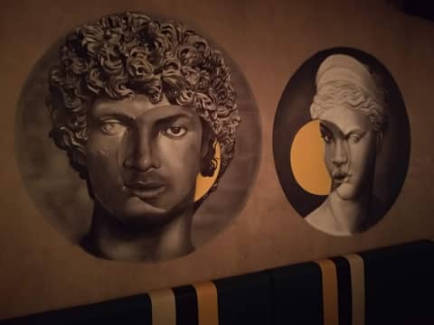 Greek busts bar interior (Hub at ECR), Chennai