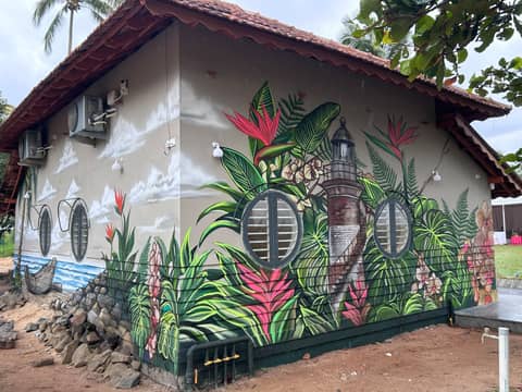 Tropical foliage house facade, Kozhikode