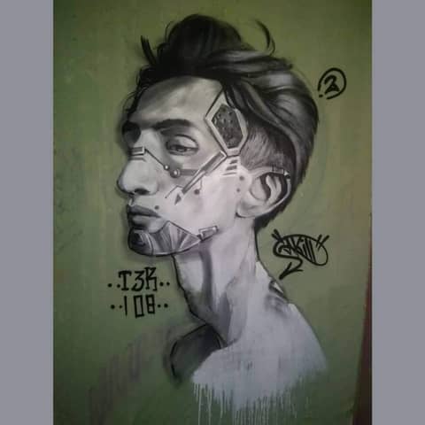 Cyborg young man