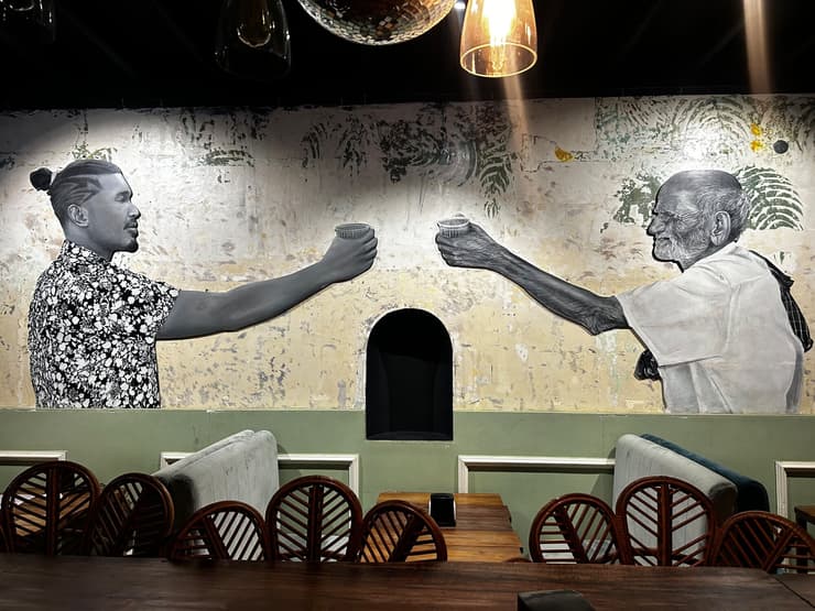Toast restaurant toasting mural, Puducherry