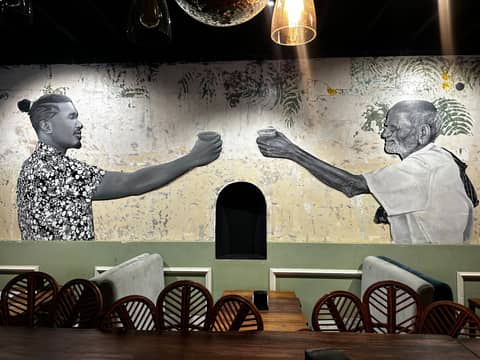 Toast restaurant toasting mural, Puducherry