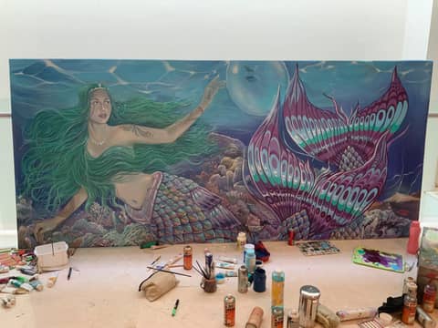 Mermaid, large canvas