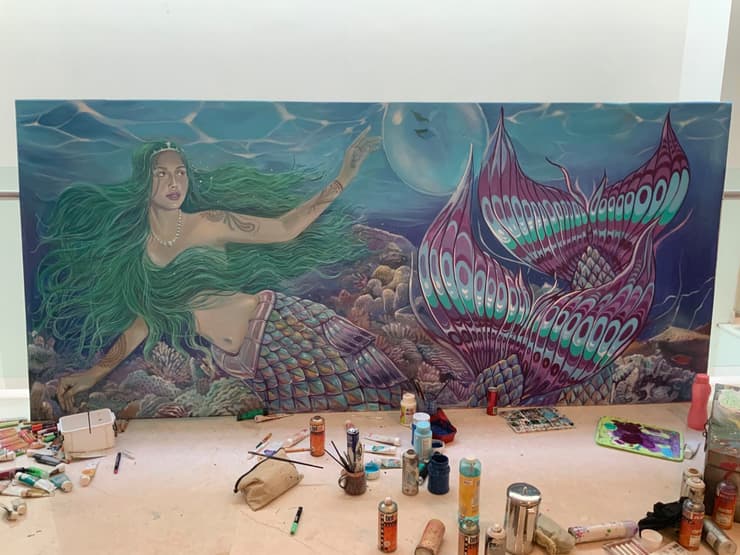 Mermaid, large canvas