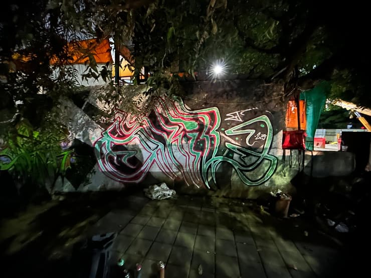 Night wildstyle under trees, Pune